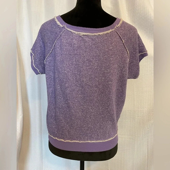 Derek Heart Purple Los Angeles Bulldogs Short Sleeve Sweatshirt Size Large - Picture 4 of 5